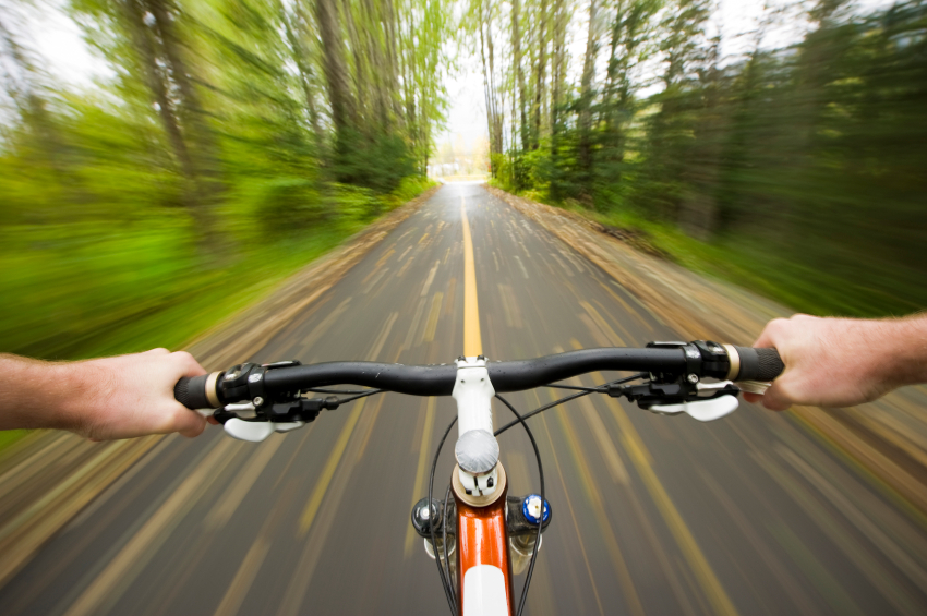 Bike out riding on the road